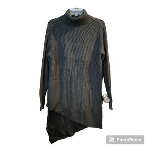 Express Womens Long Sleeve Turtleneck Pullover-Asymmetrical Hem/Loose Fit | Sz L